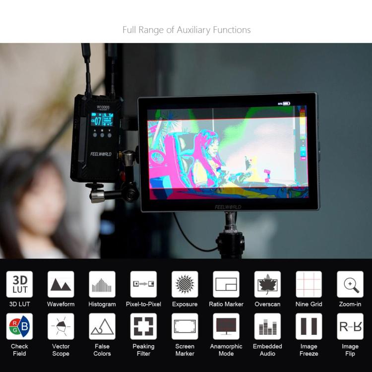 FEELWORLD S10 10.1 inch 12G SDI HDMI2.0 Camera Field Monitor High Brightness 1200nit Touchscreen Monitor (Black) - On-camera Monitors by FEELWORLD | Online Shopping UK | buy2fix