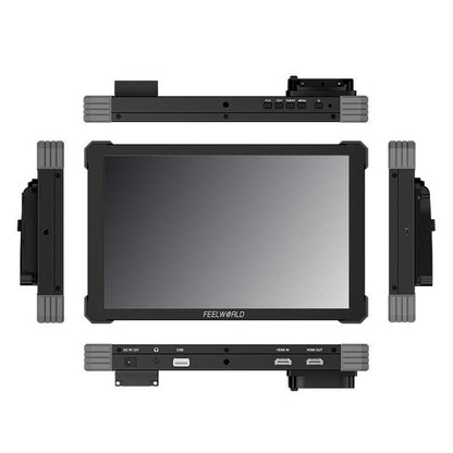 FEELWORLD T10 10.1 inch Aluminium DSLR Camera Field Monitor Touch Screen 4K HDMI Monitor (Black) - On-camera Monitors by FEELWORLD | Online Shopping UK | buy2fix