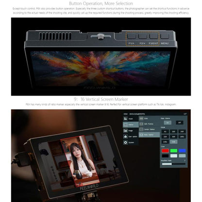 FEELWORLD P6X 5.5 inch Aluminium DSLR Camera Field Monitor Touch Screen 4K HDMI High Brightness 1000nit Monitor (Black) - On-camera Monitors by FEELWORLD | Online Shopping UK | buy2fix
