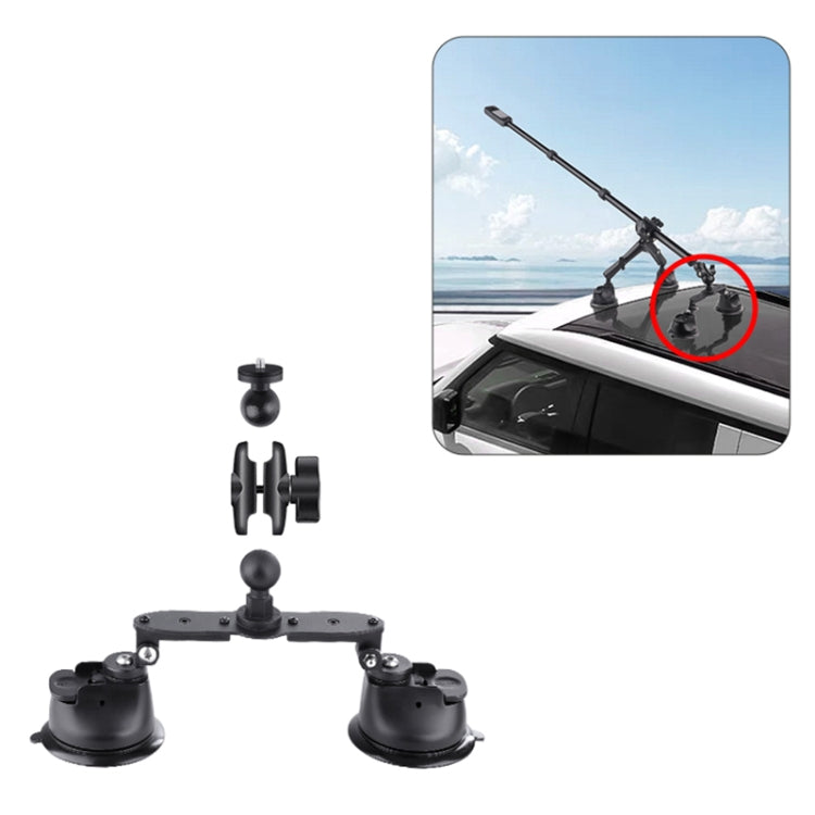 Dual-leg Car Suction Cup Mount with 1/4 inch Screw (Black) by buy2fix
