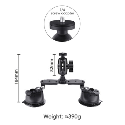 Dual-leg Car Suction Cup Mount with 1/4 inch Screw (Black) by buy2fix