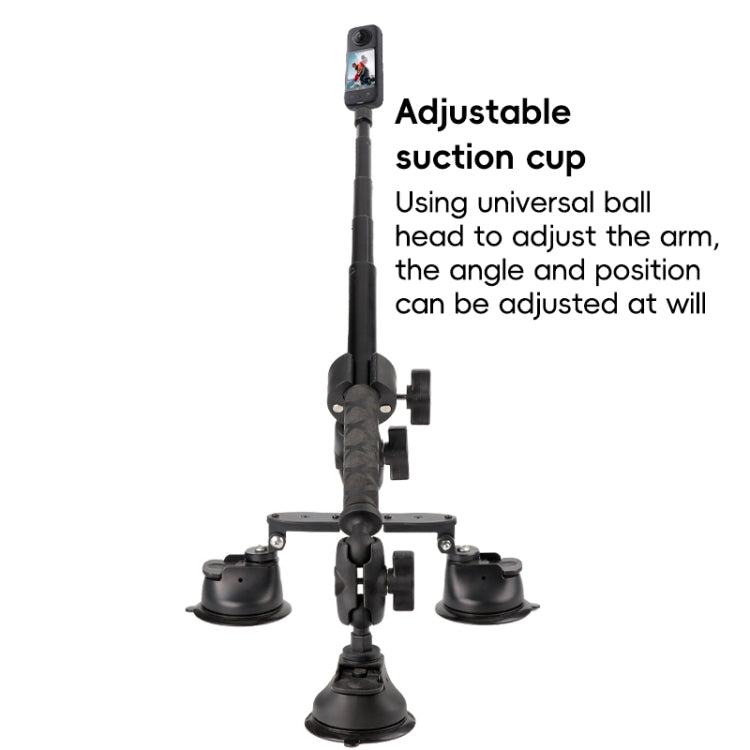 Dual-leg Car Suction Cup Mount with 1/4 inch Screw (Black) by buy2fix