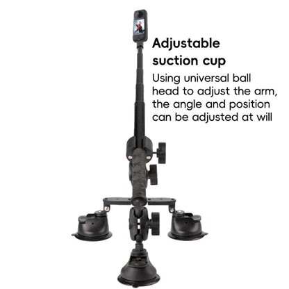 Dual-leg Car Suction Cup Mount with 1/4 inch Screw (Black) by buy2fix