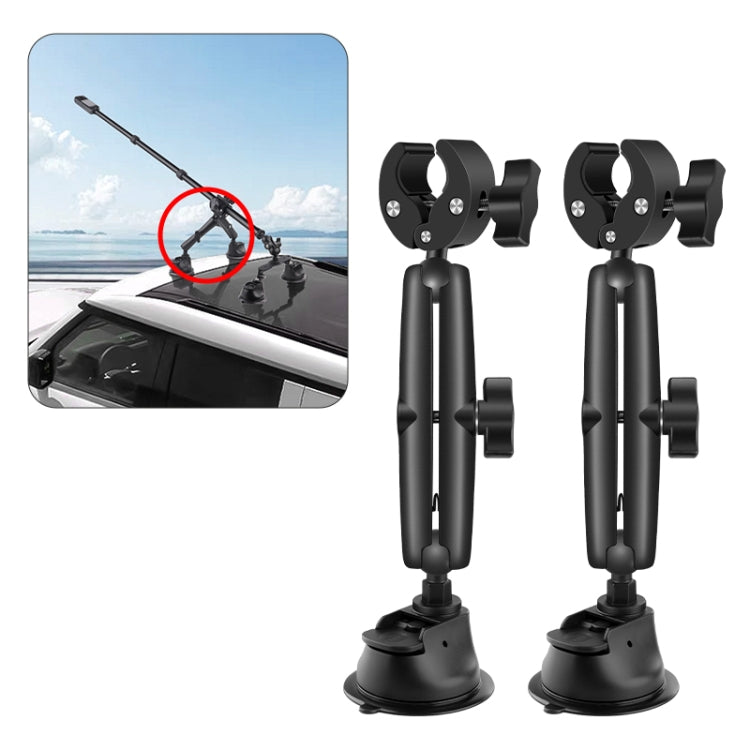 2 x Single-leg Car Suction Cup Mount Crab Clamps Set (Black) by buy2fix