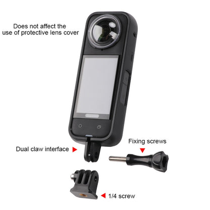 For Insta360 X4 PC Plastic Protective Frame with PC Lens Cover Guard (Black) by buy2fix