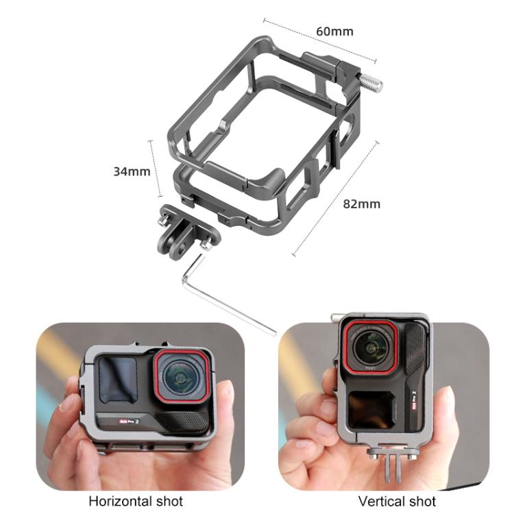 For Insta360 Ace Pro 2 Metal Protective Cage Adapter Frame - Mount & Holder by buy2fix | Online Shopping UK | buy2fix
