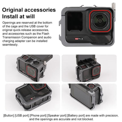 For Insta360 Ace Pro 2 Metal Protective Cage Adapter Frame - Mount & Holder by buy2fix | Online Shopping UK | buy2fix