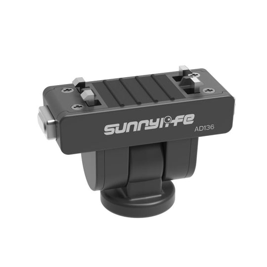 Sunnylife Magnetic Quick Release Adapter Mount 1/4 180 Tilt Adjustable Selfie Stick Adapter Stand for Insta360 X4 Air / X5 / Ace Pro 2 / 1 / Ace (Black)
