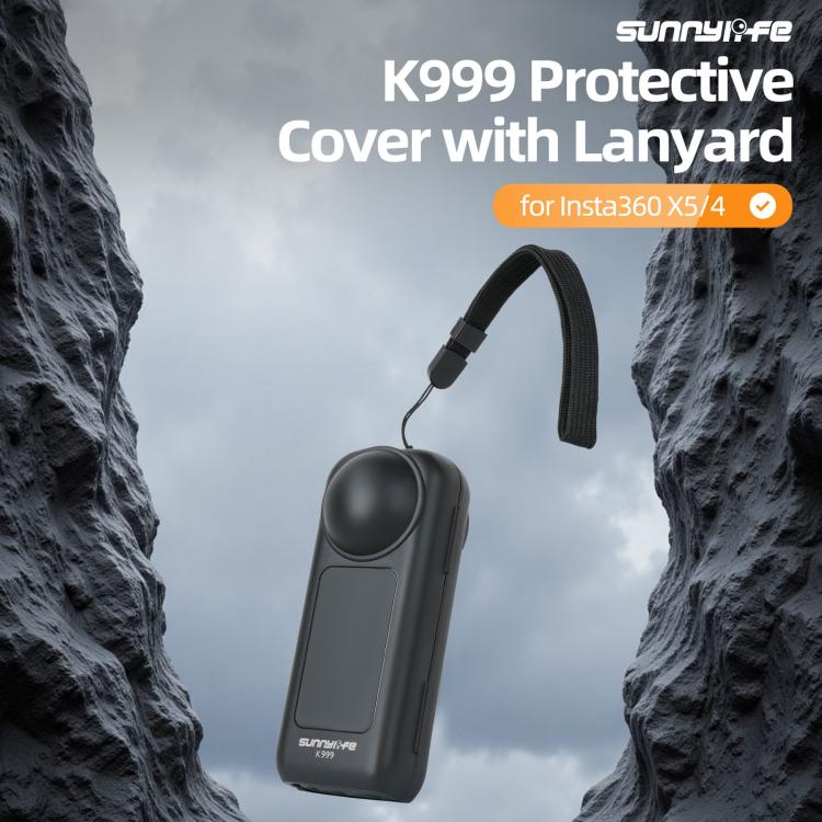 For Insta360 X5 / X4 Sunnylife Integrated Lens Screen Protective Cover Camera Case with Strap (Black) - Case & Bags by Sunnylife | Online Shopping UK | buy2fix