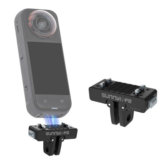 Sunnylife Magnetic Quick Release Adapter Mount Action Camera Foldable Cam Stand For Insta360 X5 / Ace / Ace Pro 2 / 1 (Black) - Mount & Holder by Sunnylife | Online Shopping UK | buy2fix