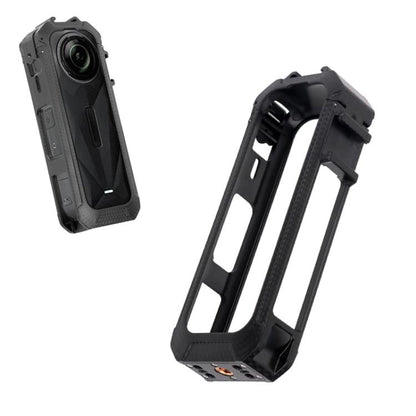 For Insta360 X5 Cold Shoe Carbon Fiber Texture ABS Plastic Protective Frame (Black) - Mount & Holder by buy2fix | Online Shopping UK | buy2fix