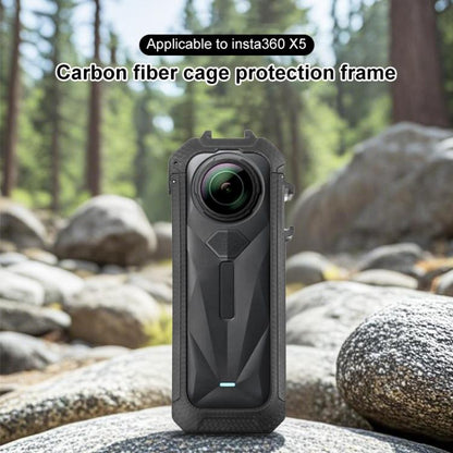 For Insta360 X5 Cold Shoe Carbon Fiber Texture ABS Plastic Protective Frame (Black) - Mount & Holder by buy2fix | Online Shopping UK | buy2fix