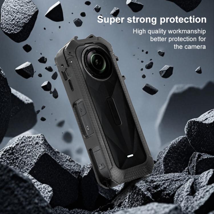 For Insta360 X5 Cold Shoe Carbon Fiber Texture ABS Plastic Protective Frame (Black) - Mount & Holder by buy2fix | Online Shopping UK | buy2fix