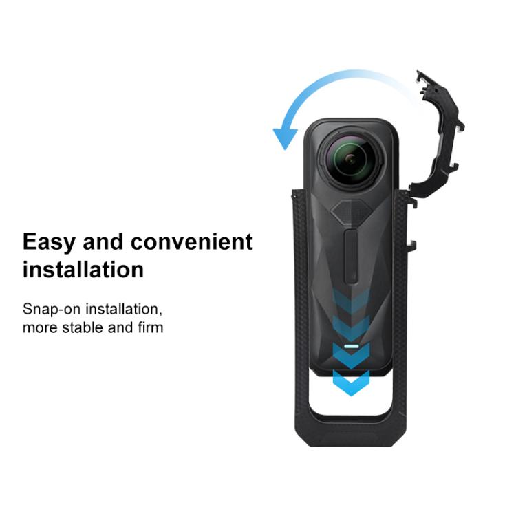 For Insta360 X5 Cold Shoe Carbon Fiber Texture ABS Plastic Protective Frame (Black) - Mount & Holder by buy2fix | Online Shopping UK | buy2fix