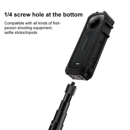 For Insta360 X5 Cold Shoe Carbon Fiber Texture ABS Plastic Protective Frame (Black) - Mount & Holder by buy2fix | Online Shopping UK | buy2fix