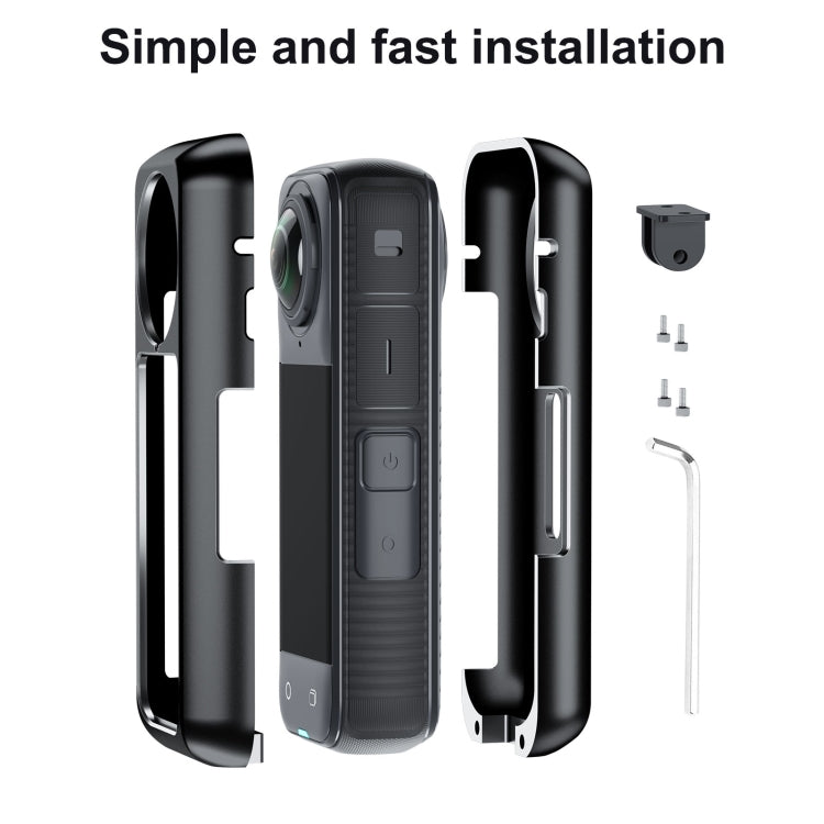 For Insta360 X4 Aluminum Alloy Metal Protective Cage Housing Frame (Black) by buy2fix