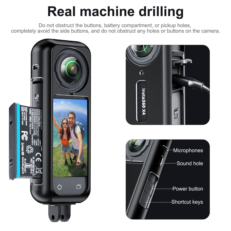 For Insta360 X4 Aluminum Alloy Metal Protective Cage Housing Frame (Black) by buy2fix