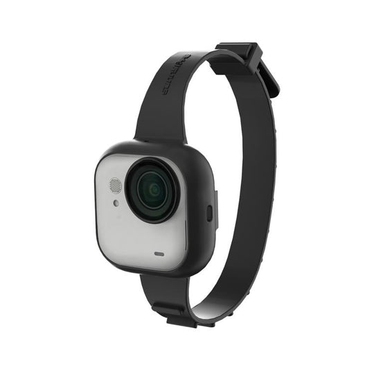 For Insta360 GO Ultra Sunnylife Expansion Band Strap Silicone Protective Cover Wristband Backpack Bicycle Stripe Cat Collar (Black)