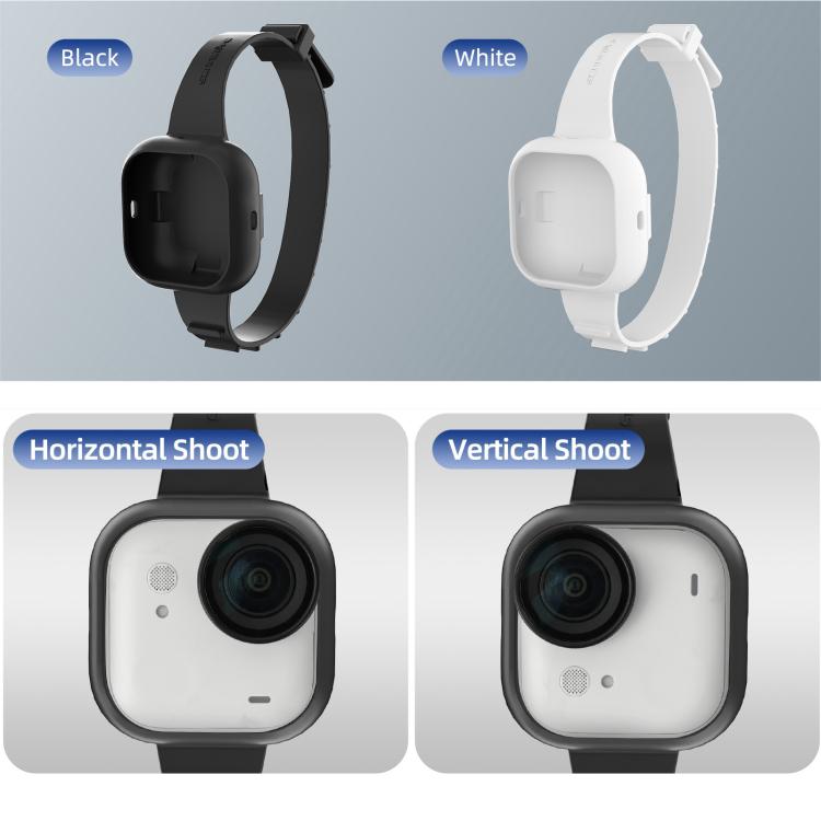 For Insta360 GO Ultra Sunnylife Expansion Band Strap Silicone Protective Cover Wristband Backpack Bicycle Stripe Cat Collar (Black) - Case & Bags by Sunnylife | Online Shopping UK | buy2fix
