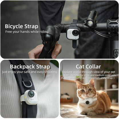 For Insta360 GO Ultra Sunnylife Expansion Band Strap Silicone Protective Cover Wristband Backpack Bicycle Stripe Cat Collar (Black) - Case & Bags by Sunnylife | Online Shopping UK | buy2fix