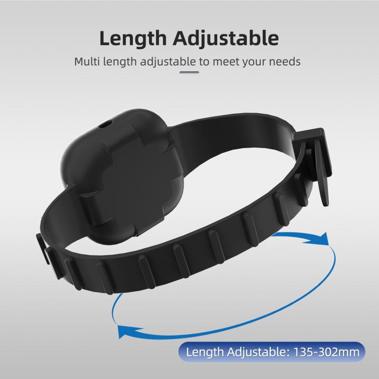 For Insta360 GO Ultra Sunnylife Expansion Band Strap Silicone Protective Cover Wristband Backpack Bicycle Stripe Cat Collar (Black) - Case & Bags by Sunnylife | Online Shopping UK | buy2fix