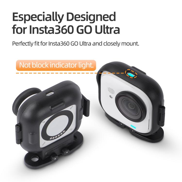 For Insta360 GO Ultra Sunnylife Foldable Vertical-Horizontal Adapter Mount Protective Frame Mounting Brackets Housing Cover (Black) - Mount & Holder by Sunnylife | Online Shopping UK | buy2fix
