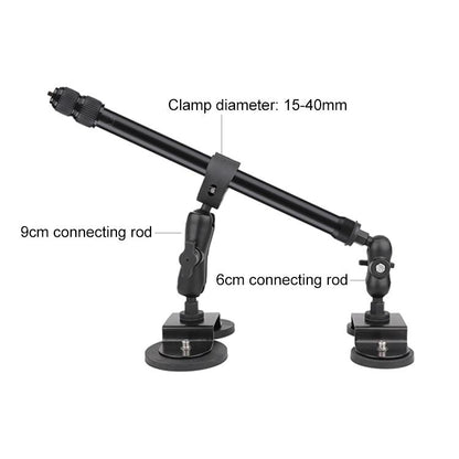 Dual-Leg Magnetic Base Fixed Mount Holder with Selfie Stick Kit for GoPro and Other Action Cameras (Black) - Bicycle Handlebar Mount by buy2fix | Online Shopping UK | buy2fix