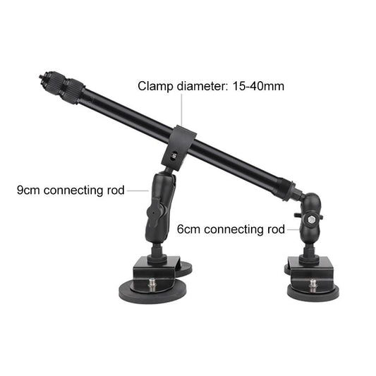 Dual-Leg Magnetic Base Fixed Mount Holder with Selfie Stick Kit for GoPro and Other Action Cameras (Black) - Bicycle Handlebar Mount by buy2fix | Online Shopping UK | buy2fix