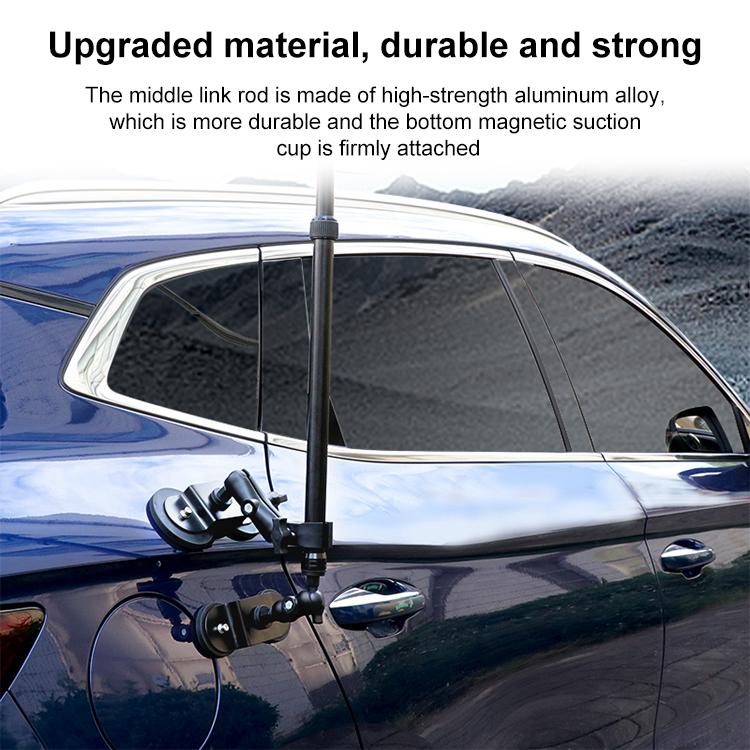 Dual-Leg Magnetic Base Fixed Mount Holder with Selfie Stick Kit for GoPro and Other Action Cameras (Black) - Bicycle Handlebar Mount by buy2fix | Online Shopping UK | buy2fix