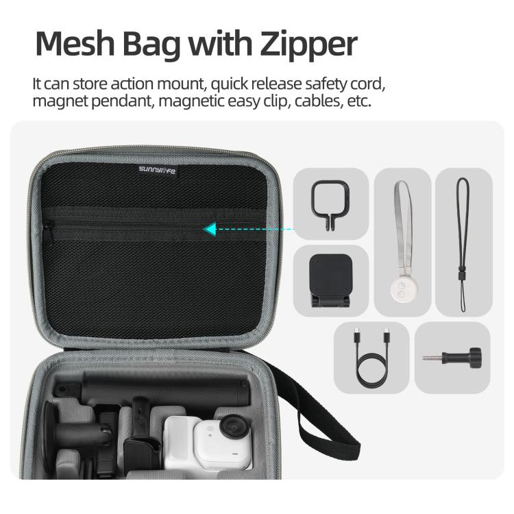 For Insta360 GO Ultra Sunnylife Full Kit Portable Protective Box Storage Bag (Grey) - Case & Bags by Sunnylife | Online Shopping UK | buy2fix