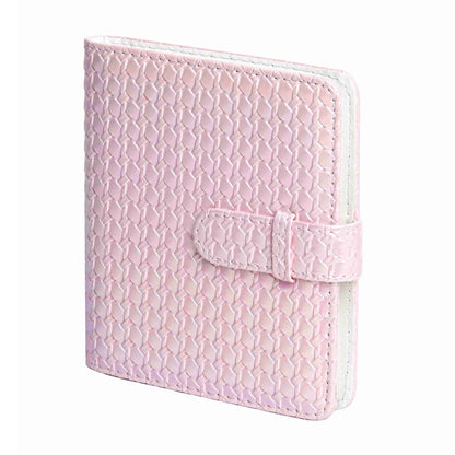 For FUJIFILM instax mini 12 Colorful Woven Leather Case Full Body Camera Bag + Photo Album with Strap (Pink) by buy2fix