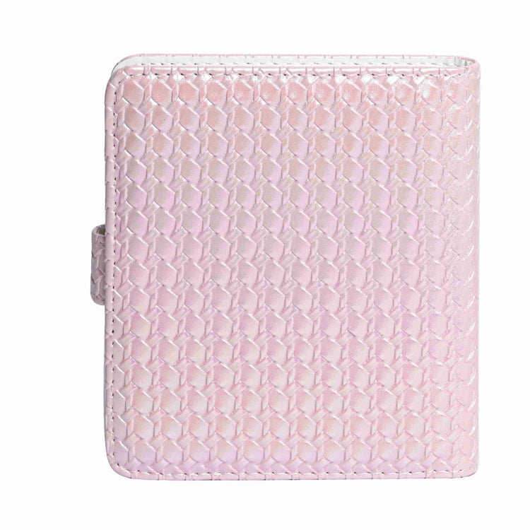 For FUJIFILM instax mini 12 Colorful Woven Leather Case Full Body Camera Bag + Photo Album with Strap (Pink) by buy2fix