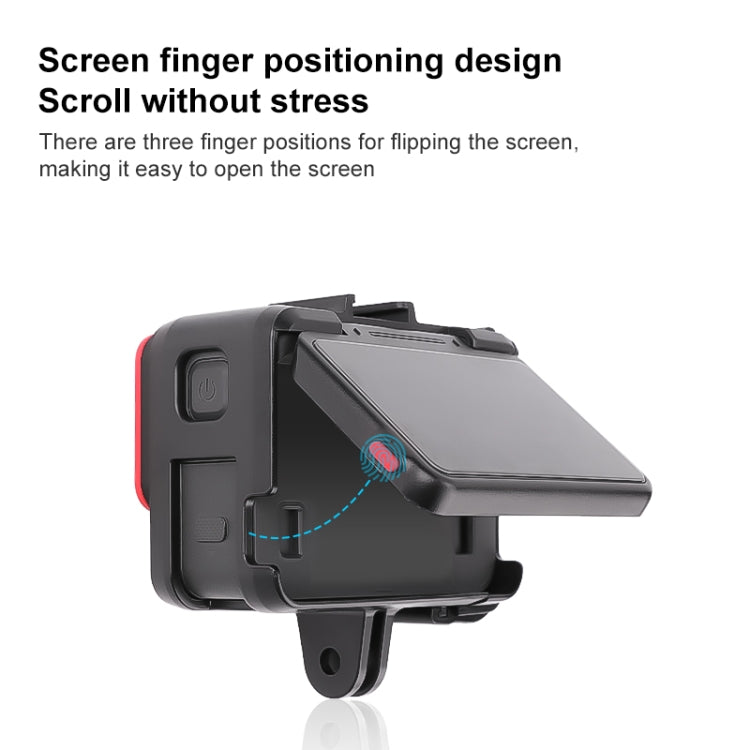 For Insta360 Ace / Ace Pro / Ace Pro 2 PC Cage Expansion Adapter Frame with Dual Cold Shoe Bases (Black) by buy2fix