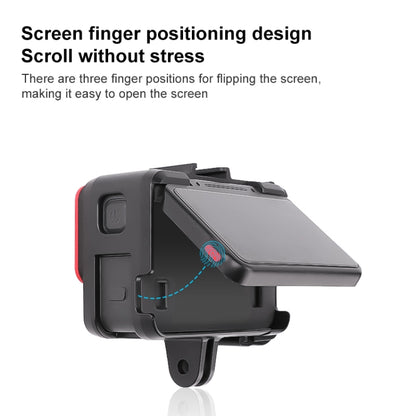 For Insta360 Ace / Ace Pro / Ace Pro 2 PC Cage Expansion Adapter Frame with Dual Cold Shoe Bases (Black) by buy2fix