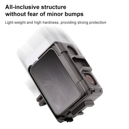 For Insta360 Ace / Ace Pro / Ace Pro 2 PC Cage Expansion Adapter Frame with Dual Cold Shoe Bases (Black) by buy2fix