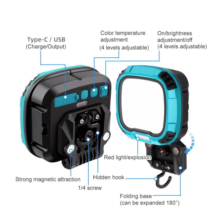 136 LEDs 28W Waterproof LED Work Light Photography Fill Light (Blue) by buy2fix