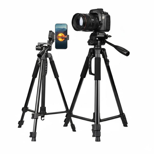 360 Universal Selfie Live Tripod Mount with Head & Phone Clamp (Black)
