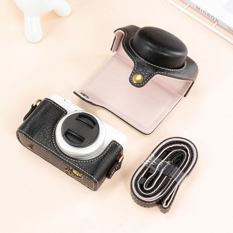 For Sony ZV-1F / ZV1M2 Full Body Camera PU Leather Case Bag with Strap (Black) by buy2fix