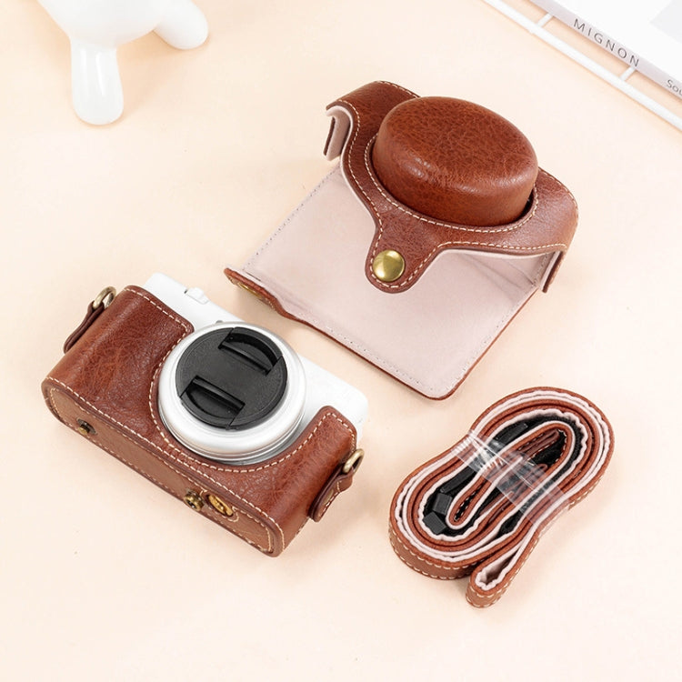 For Sony ZV-1F / ZV1M2 Full Body Camera PU Leather Case Bag with Strap (Coffee) by buy2fix