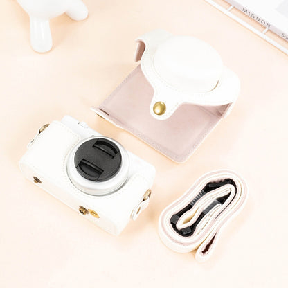 For Sony ZV-1F / ZV1M2 Full Body Camera PU Leather Case Bag with Strap (White) by buy2fix