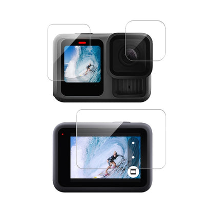 For GoPro HERO13 Black Lens and Front Back Screen 9H Tempered Glass Film by buy2fix