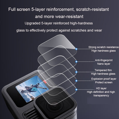 For GoPro HERO13 Black Lens and Front Back Screen 9H Tempered Glass Film by buy2fix