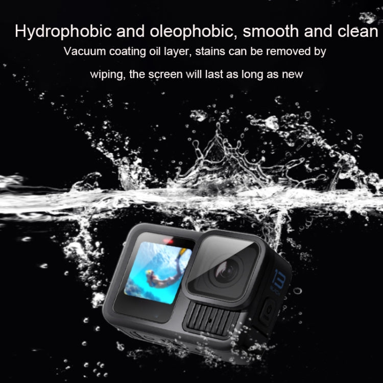 For GoPro HERO13 Black Lens and Front Back Screen 9H Tempered Glass Film by buy2fix