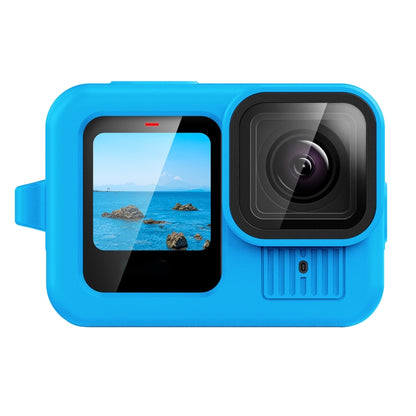 For GoPro HERO13 Black Silicone Protective Case Cover with Wrist Strap & Lens Cover (Blue) by buy2fix