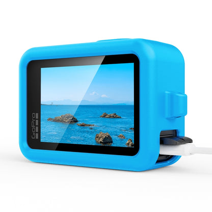 For GoPro HERO13 Black Silicone Protective Case Cover with Wrist Strap & Lens Cover (Blue) by buy2fix