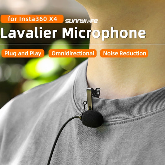 For Insta360 X4 Sunnylife Lavalier Clip Type-C Recording Microphone (Black) - Others by Sunnylife | Online Shopping UK | buy2fix