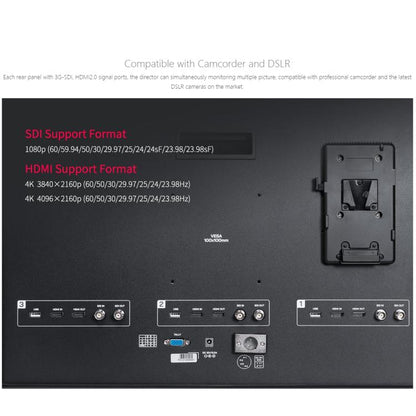FEELWORLD PS101 Triple 10.1-inch Vertical Dispaly Carry-on Monitor High Brightness 1000nit Portable Protective Case (US Plug) - On-camera Monitors by FEELWORLD | Online Shopping UK | buy2fix