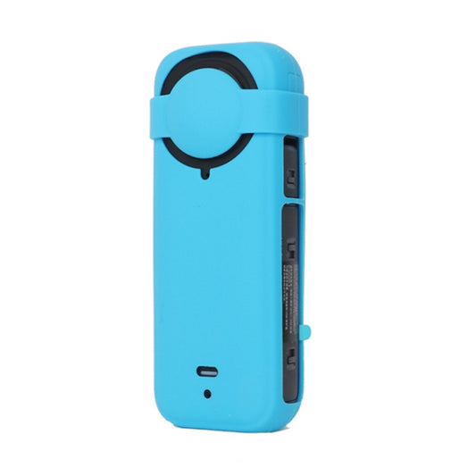 For Insta360 X4 Silicone Protective Case with Lens Cover (Blue) by buy2fix