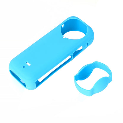 For Insta360 X4 Silicone Protective Case with Lens Cover (Blue) by buy2fix