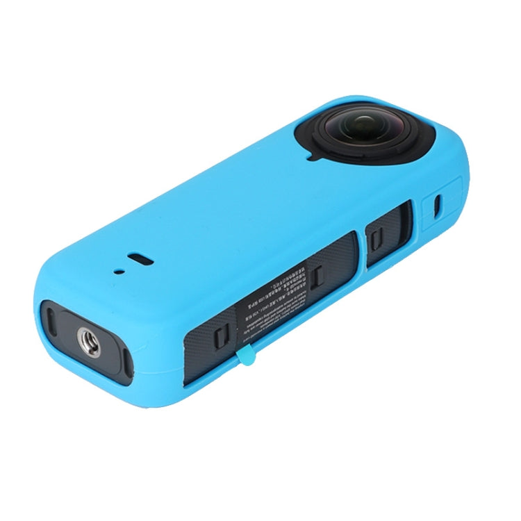 For Insta360 X4 Silicone Protective Case with Lens Cover (Blue) by buy2fix
